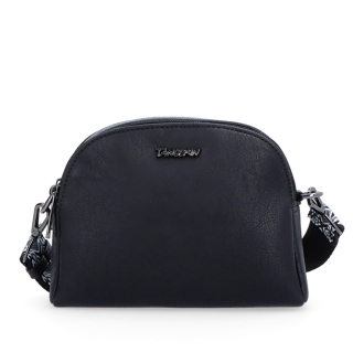 Malá crossbody kabelka svýrazným popruhem Tangerin materiál syntetická kůže zapínání na zip barva černá velikost malá 8044 C Zepředu