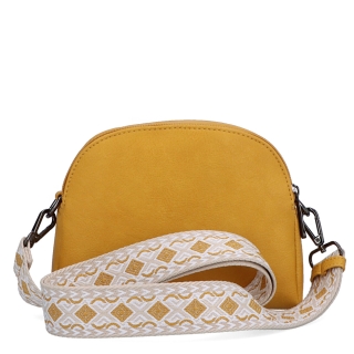 Malá crossbody kabelka svýrazným popruhem Tangerin materiál syntetická kůže zapínání na zip barva žlutá velikost malá 8044 ZLU Zezadu