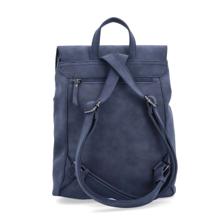Elegantní městský batoh ze syntetiky Tangerin materiál syntetická kůže zapínání na zip barva modrá velikost střední 1100 TM Zezadu