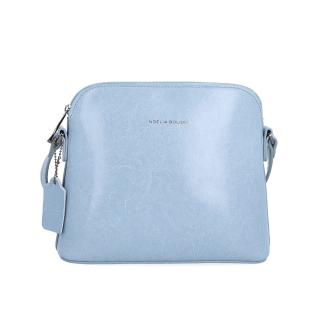 Elegantní kožená crossbody k šatům i saku Noelia Bolger materiál kůže zapínání na zip barva modrá velikost malá NB 0078 SM Zepředu