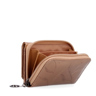 Elegantní lakovaná kožená peněženka Carmelo materiál kůže zapínání na zip barva metalická velikost malá 2105 L ZL Polobok zezadu