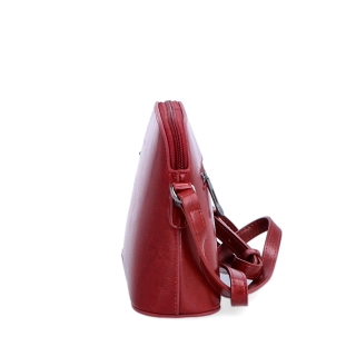 Luxusní malá kožená crossbody kabelka Noelia Bolger materiál kůže zapínání na zip barva červená velikost malá NB 0080 TCV Z boku