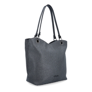 Praktická shopper kabelka s členěným interiérem LeSands materiál syntetická kůže zapínání na zip barva černá velikost velká 4619 C