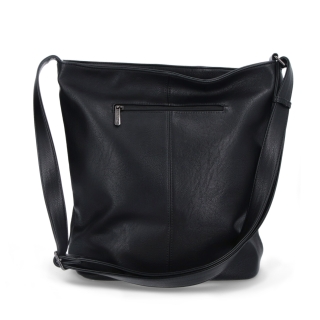 Velká crossbody kabelka z měkké syntetické kůže Tangerin materiál syntetická kůže zapínání na zip barva černá velikost velká 8001 C Zezadu