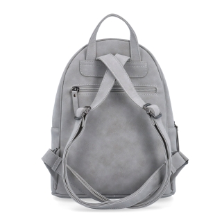 Stylový dámský batoh do města Tangerin materiál syntetická kůže zapínání na zip barva šedá velikost střední 1113 SS Zezadu