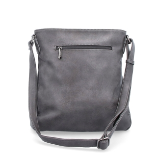 Crossbody kabelka Tangerin materiál syntetická kůže zapínání na zip barva šedá velikost střední 8004 TS Zezadu
