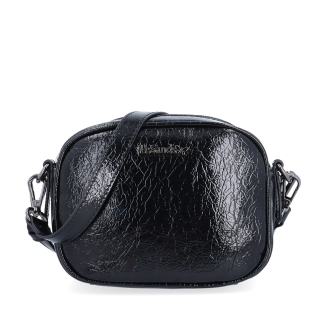 Malá crossbody kabelka se strukturovaným povrchem Le Sands materiál syntetická kůže zapínání na zip barva černá velikost malá 4372 C Zepředu