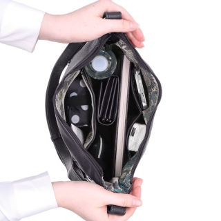 Městská crossbody kabelka ze syntetické kůže Tangerin materiál syntetická kůže zapínání na zip barva růžová velikost střední 8046 LI Vnitřek