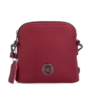 Malá kožená crossbody kabelka Noelia Bolger materiál kůže zapínání na zip barva červená velikost malá NB 3017 CV Zepředu