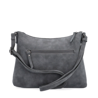 Dámská elegantní crossbody kabelka Tangerin materiál syntetická kůže zapínání na zip barva šedá velikost malá 1110 ANT Zezadu