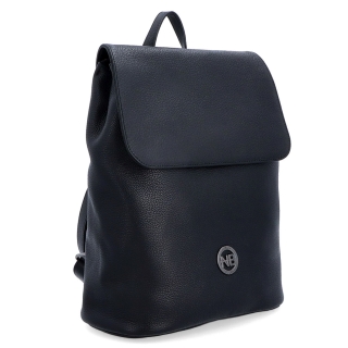 Minimalistický kožený městský batoh s klopou Noelia Bolger materiál kůže zapínání na zip barva černá velikost střední NB 3007 C