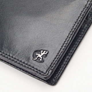 Kožená peněženka na šířku Cosset materiál kůže zapínání Bez zapínání barva černá velikost střední 4471 Komodo C Logo