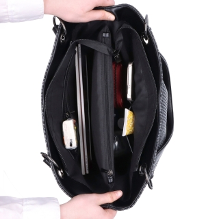Praktická shopper kabelka s členěným interiérem Le Sands materiál syntetická kůže zapínání na zip barva béžová velikost velká 4619 NAT Vnitřek