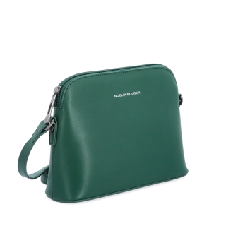 Kožená kabelka crossbody Noelia Bolger Noelia Bolger materiál kůže zapínání na zip barva zelená velikost malá NB 0096 TZE