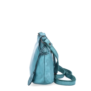Praktická kožená crossbody na každý den Noelia Bolger materiál kůže zapínání na zip barva tyrkysová velikost malá NB 2406 TYR Z boku