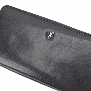 Kožená peněženka penál Cosset materiál kůže zapínání na zip barva černá velikost velká 4401 Komodo C Logo