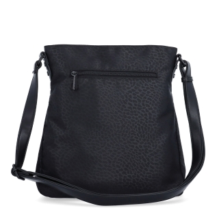 Crossbody kabelka v minimalistickém stylu Carmelo materiál nylon zapínání na zip barva černá velikost střední 6605 C LE Zezadu