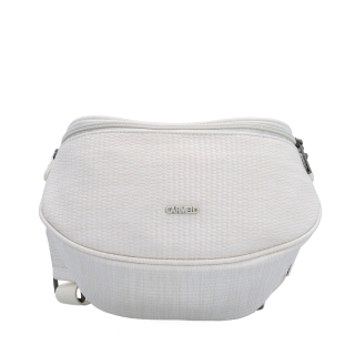 Městská ledvinka pro pohodlné nošení crossbody Carmelo materiál syntetická kůže zapínání na zip barva bílá velikost malá 4399 K Zepředu