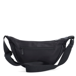 Malá nylonová kabelky typu moonbag Carmelo materiál nylon zapínání na zip barva černá velikost malá 6609 C Zezadu