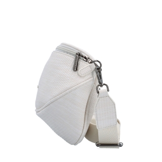 Městská ledvinka pro pohodlné nošení crossbody Carmelo materiál syntetická kůže zapínání na zip barva bílá velikost malá 4399 K Z boku