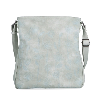 Prostorná crossbody kabelka s motivem Indee materiál syntetická kůže zapínání na zip barva šedá velikost střední 6327 S Zepředu