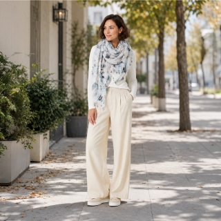 Lehký šátek s květinovým vzorem Noelia Bolger materiál Viskóza a bavlna barva multicolor KL504 - 02