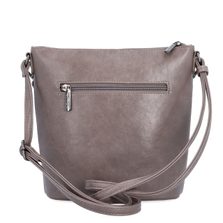 Elegantní crossbody kabelka s řetízkem Le Sands materiál syntetická kůže zapínání na zip barva taupe velikost malá 7722 T Zezadu