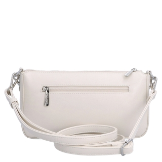 Malá crossbody kabelka s ozdobným řetízkem Le Sands materiál syntetická kůže zapínání na zip barva béžová velikost malá 7714 BE Zezadu