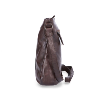 Kožená crossbody kabelka s prošíváním Noelia Bolger materiál kůže zapínání na zip barva hnědá velikost střední NB 2002 H Z boku