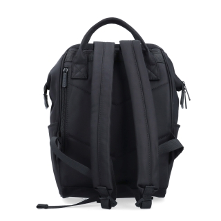 Praktický dámský batoh pro každý den Carmelo materiál nylon zapínání na zip barva černá velikost střední 6611 C Zezadu