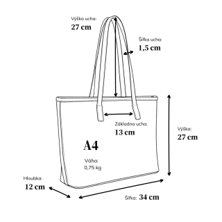 Lehká shopper kabelka ve straw stylu Le Sands materiál syntetická kůže zapínání na zip barva béžová velikost velká 4617 BE Rozměry