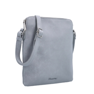 Menší crossbody kabelka z hebkého materiálu Tangerin materiál syntetická kůže zapínání na zip barva šedá velikost malá 7017 SS