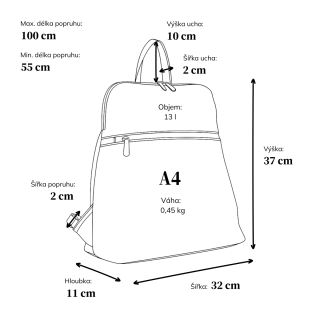 Prošívaný batoh z nadýchaného nylonu Carmelo materiál nylon zapínání na zip barva metalická velikost střední 4384 BR Rozměry