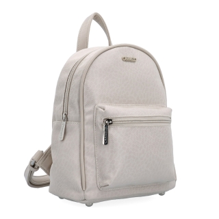 Malý nylonový batůžek pro ženy Carmelo materiál nylon zapínání na zip barva béžová velikost malá 6604 BE LE