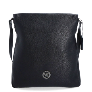 Minimalistická kožená crossbody kabelka pro každý den Noelia Bolger materiál kůže zapínání na zip barva černá velikost střední NB 3005 C Zepředu