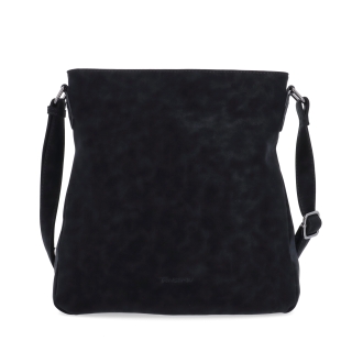 Stylová crossbody kabelka s čistým designem Tangerin materiál syntetická kůže zapínání na zip barva černá velikost střední 1101 C Zepředu
