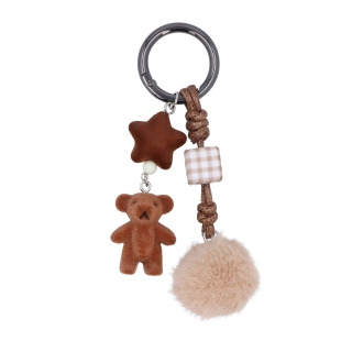 Přívěsek s medvídkem a bambulkou Indee materiál plyš barva multicolor D035