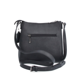 Kožená crossbody kabelka Noelia Bolger materiál kůže zapínání na zip barva černá velikost malá NB 0074 C Zezadu