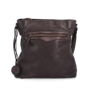 Kožená crossbody s přední zipovou kapsou Noelia Bolger materiál kůže zapínání na zip barva hnědá velikost střední NB 2103 H Zepředu