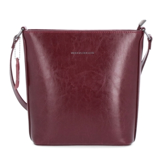Malá elegantní kožená crossbody kabelka Noelia Bolger materiál kůže zapínání na zip barva červená velikost malá NB 0065 TCV Zepředu