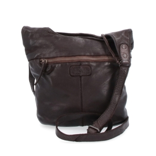 Elegantní kožená crossbody kabelka s kapsami Noelia Bolger materiál kůže zapínání na zip barva hnědá velikost malá NB 2101 H Zezadu