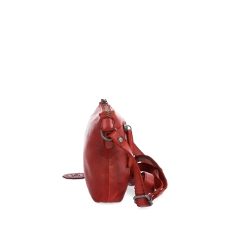 Kožená crossbody s čistými liniemi Noelia Bolger materiál kůže zapínání na zip barva červená velikost malá NB 2414 CV Z boku