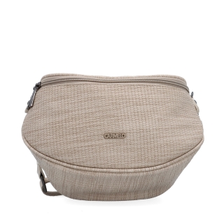 Městská ledvinka pro pohodlné nošení crossbody Carmelo materiál syntetická kůže zapínání na zip barva béžová velikost malá 4399 BE Zepředu