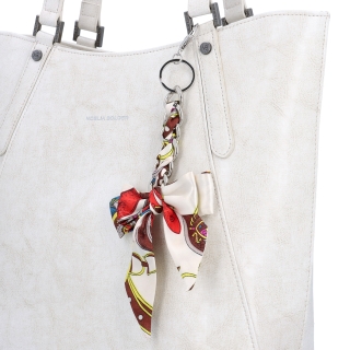 Přívěsek na kabelku s mašlí a karabinkou Indee materiál textil barva multicolor D018