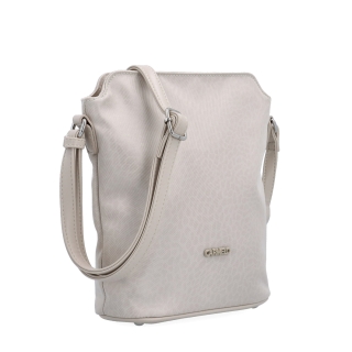 Praktická crossbody kabelka s extra kapsou Carmelo materiál nylon zapínání na zip barva béžová velikost malá 6607 BE LE
