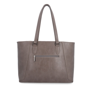 Prostorná shopper kabelka s ozdobným šátkem Le Sands materiál syntetická kůže zapínání na zip barva taupe velikost velká 7705 T Zezadu