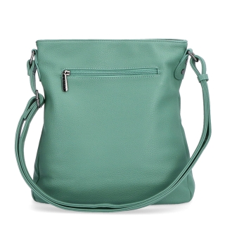 Designová crossbody kabelka Carmelo materiál syntetická kůže zapínání na zip barva zelená velikost střední 4271 ZE Zezadu