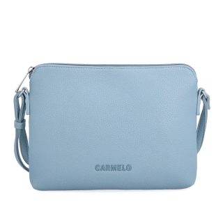 Minimalistická crossbody syntetická kabelka Carmelo materiál syntetická kůže zapínání na zip barva modrá velikost malá 4333 SM Zepředu