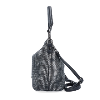 Stylová crossbody kabelka s originálním vzorem Carmelo materiál syntetická kůže zapínání na zip barva metalická velikost malá 4380 STR Z boku
