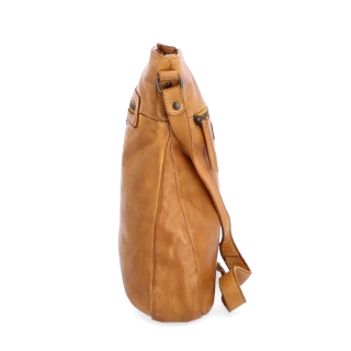 Kožená crossbody s přední zipovou kapsou Noelia Bolger materiál kůže zapínání na zip barva žlutá velikost střední NB 2103 ZLU Z boku